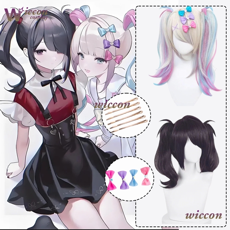 Anime Cosplay Girl With Black Hair - Angel-chan الشعر مقاومة للحرارة الشعر الاصطناعية