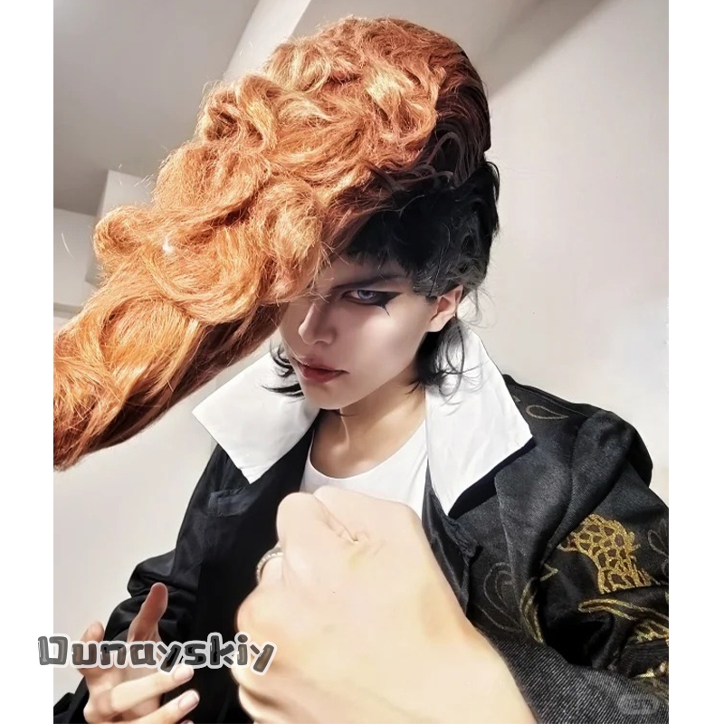 شعر مستعار صناعي بني أسود بتصف - مراجعة Cosplay Anime Black Hair وسعره