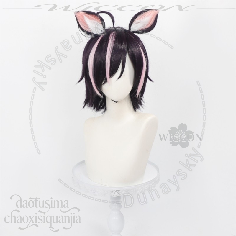 شعر مستعار قصير أسود صناعي بظل - مراجعة Cosplay Anime Black Hair وسعره
