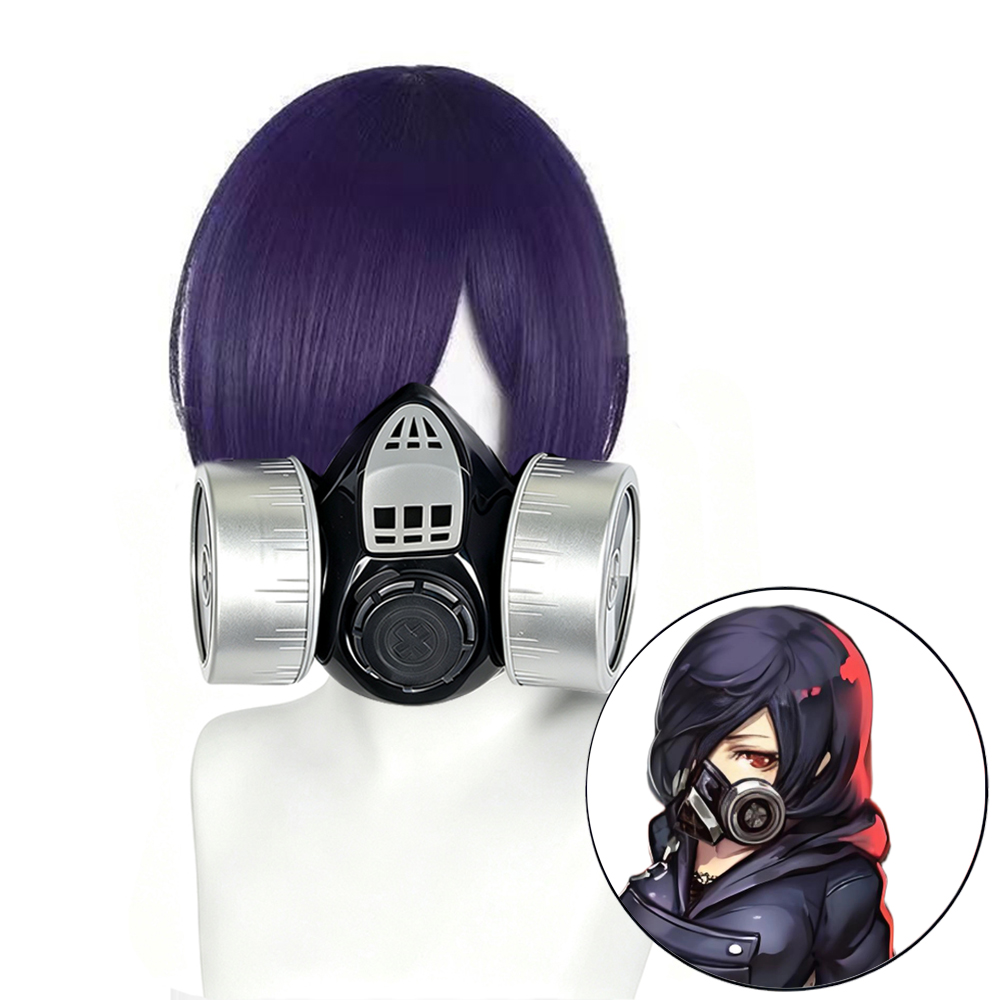 شعر مستعار قصير بنفسجي اللون ل - مراجعة Tokyo Ghoul Mask وسعره