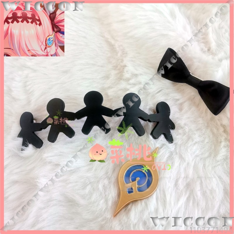 دينيا هيدوير مشبك شعر بفيونكة  - مراجعة Anime Cosplay Girl With Black Hair وسعره