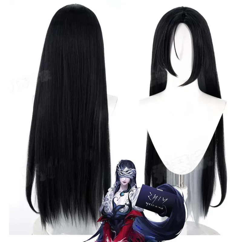 باروكة شعر صناعي طويلة سوداء م - مراجعة Cosplay Anime Black Hair وسعره